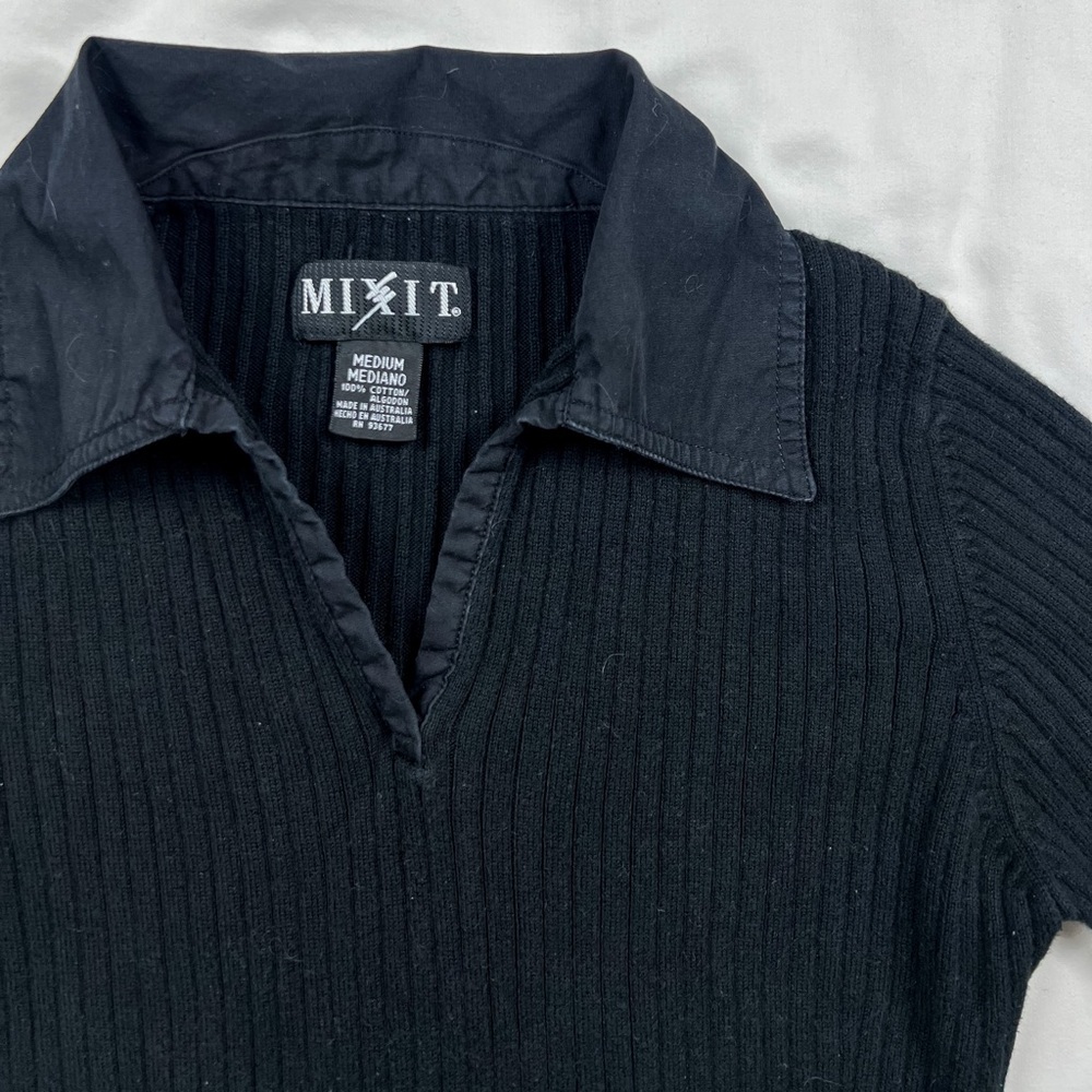 Y2K Mixit Collared Top - Picture 3 of 5